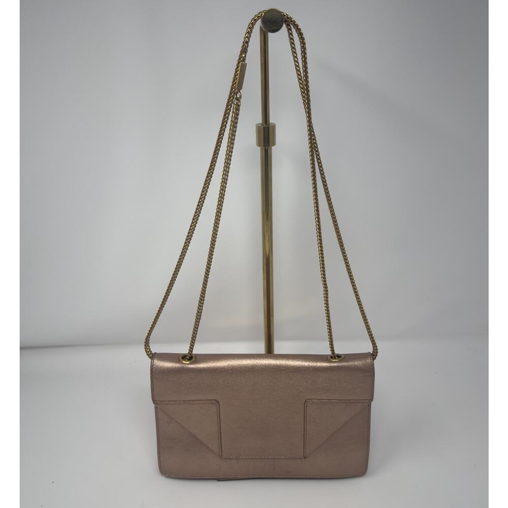 SAINT LAURENT Metallic Pink Betty Gold Chain Strap Crossbody Small Authentic